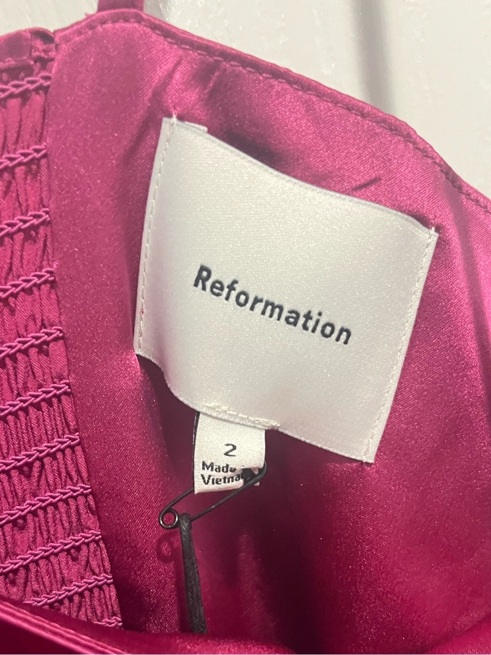 NWT Reformation Frankie Silk Mini Dress Hibiscus Tea - Picture 5 of 5